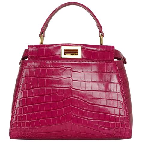 fendi croc peekaboo mini bag|fendi peekaboo bag small.